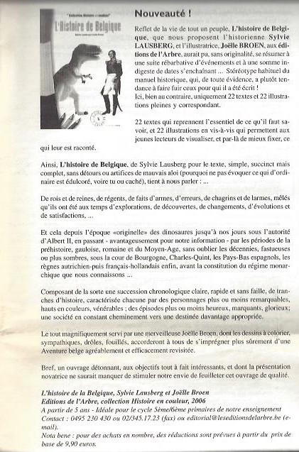 Histoire de Belgique à colorier L Educateur mai 2006